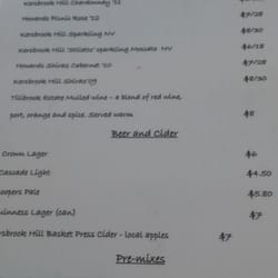 The Olive Branch Cafe - Drinks menu