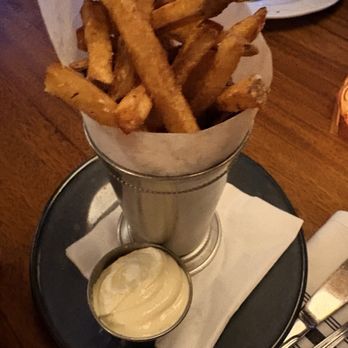Gin Gin's - Fries w alioli sauce very garlicky and yum! - Cocktail Bars Near Me - Grand Rapids, Michigan Gin Gin's - Fries w alioli sauce very garlicky and yum! - Cocktail Bars Near Me - Grand Rapids, Michigan