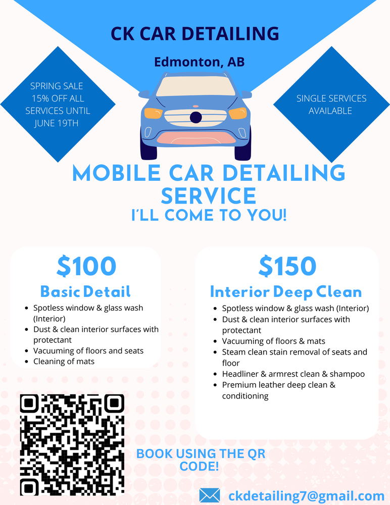CK DETAILING Updated September 2024 Request a Quote Edmonton