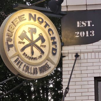 Three Notch'd Craft Kitchen and Brewery - Roanoke - The lighted sign on the building. - Breweries Near Me - Roanoke, Virginia