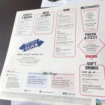Gourmet Burger Kitchen - Drinks - Burgers Near Me - Cardiff, CRF