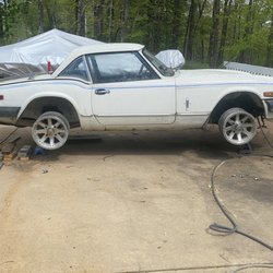 Arkansas Automotive - Vintage Spitfire under reconstruction.