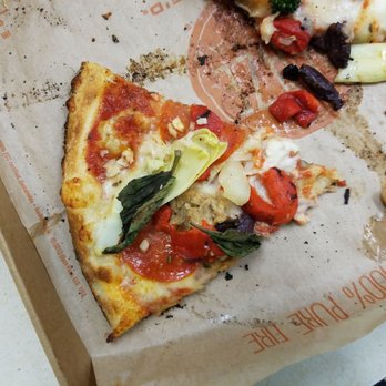 Blaze Pizza - "Unlimited toppings" = skimpy.  Not even enough to hide the sauce... - Salad Near Me - Glendora, California