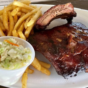 The Pit Bar-B-Q - Half rack bbq ribs, French fried and coke slaw - Barbeque Near Me - Miami, Florida The Pit Bar-B-Q - Half rack bbq ribs, French fried and coke slaw - Barbeque Near Me - Miami, Florida
