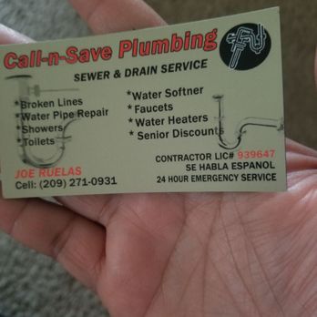 Call & Save Plumbing - Joe's Business Card - Plumbing Near Me - Stockton, California Call & Save Plumbing - Joe's Business Card - Plumbing Near Me - Stockton, California