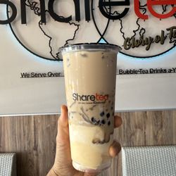 Black Milk tea with boba & ice cream