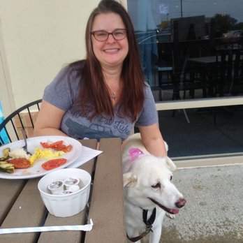 A2Z Cafe - Bear on the patio with little umbrella and his human - Breakfast & Brunch Near Me - Indianapolis, Indiana A2Z Cafe - Bear on the patio with little umbrella and his human - Breakfast & Brunch Near Me - Indianapolis, Indiana