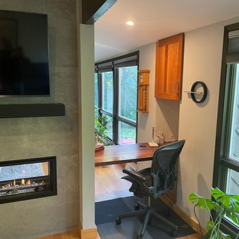 Crystal Lake Handyman - a home office with a fireplace - Handyman Near Me - Crystal Lake, Illinois Crystal Lake Handyman - a home office with a fireplace - Handyman Near Me - Crystal Lake, Illinois