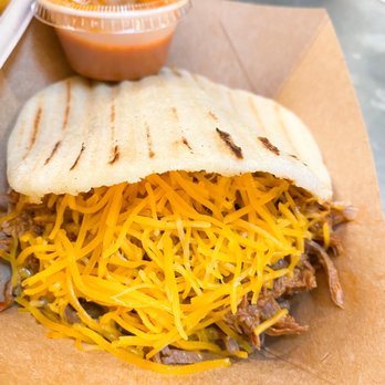 Harvest Hall - Pulled Beef Arepa Sandwich - Music Venues Near Me - Grapevine, Texas