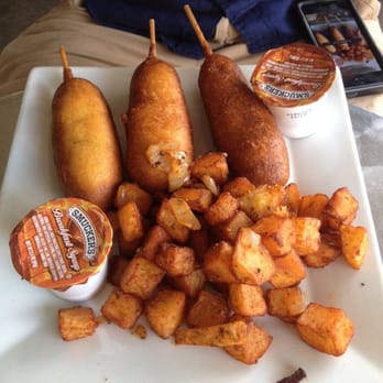 The Continental Westhampton - My friend's maple sausage corn dogs... Yum? Apparently they were good enough to snap and leave with a clean plate. - New American Near Me - Richmond, Virginia The Continental Westhampton - My friend's maple sausage corn dogs... Yum? Apparently they were good enough to snap and leave with a clean plate. - New American Near Me - Richmond, Virginia