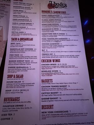 Menu photo 2 Hank's Honky Tonk Murfreesboro, TN Menu photo 2 Hank's Honky Tonk Murfreesboro, TN