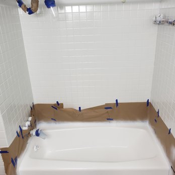 Refinish Any Surface - a bathtub being painted - Refinishing Services Near Me - Apex, North Carolina