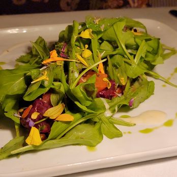 The Dining Room at Edson Hill - Arugula and Beet Salad - New American Near Me - Stowe, Vermont The Dining Room at Edson Hill - Arugula and Beet Salad - New American Near Me - Stowe, Vermont