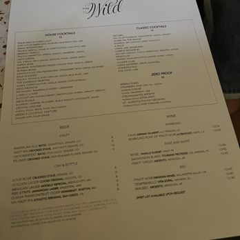 The Wild - Menu - Cocktail Bars Near Me - Denver, Colorado The Wild - Menu - Cocktail Bars Near Me - Denver, Colorado