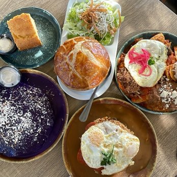 Aloha Stacks - Loco Moco, Ube Coconut Pancakes, Pot Pie with cornbread, Island Chilaquiles - Breakfast & Brunch Near Me - Whittier, California