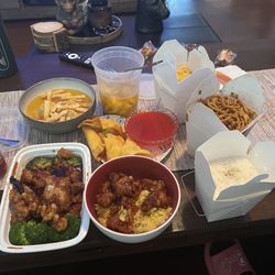 China House - General tso, wonton soup crab & cheese wonton