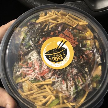 Hawa Poke - Finished product of my to go large poke bowl - Hawaiian Near Me - Houston, Texas Hawa Poke - Finished product of my to go large poke bowl - Hawaiian Near Me - Houston, Texas