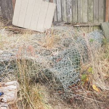 EZ-GO Junk Removal - Before. Nasty fencing becoming one with nature. - Junk Removal & Hauling Near Me EZ-GO Junk Removal - Before. Nasty fencing becoming one with nature. - Junk Removal & Hauling Near Me