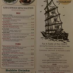 Gen Hoe Restaurant - Carry out menu