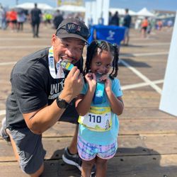 Santa Monica Classic - With my niece after the kids race.