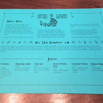 Huriyali - Juices Menu - Juice Bars & Smoothies Near Me - Charleston, South Carolina