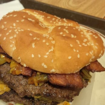 Frontier - Look at this big beautiful baby! The Duke City Green Chili Cheeseburger, awesome! - Mexican Near Me - Albuquerque, New Mexico