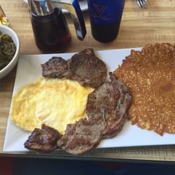 Crescent Inn Restaurant - Steak Egg and Cheese with Pancake! It was the best breakfast! 100% highly recommended!