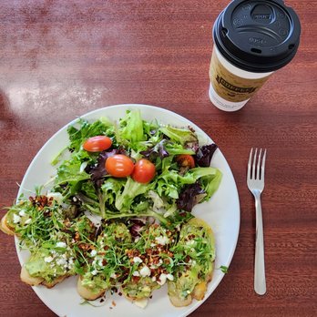 6 Avenue Caffe - Avocado toast and salad, and a Macha Green Tea Latte. SO DELICIOUS! - Acai Bowls Near Me - Los Angeles, California 6 Avenue Caffe - Avocado toast and salad, and a Macha Green Tea Latte. SO DELICIOUS! - Acai Bowls Near Me - Los Angeles, California