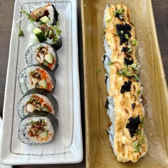 KA Sushi - Spider roll (left) and holy crab (right) - Japanese Near Me - Houston, Texas KA Sushi - Spider roll (left) and holy crab (right) - Japanese Near Me - Houston, Texas