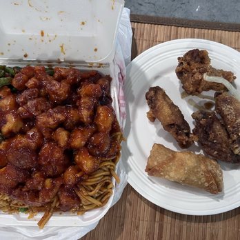 Chinese Kitchen - Two item combo.  With side of egg roll and salt and pepper chicken. - Chinese Near Me - Hawthorne, California