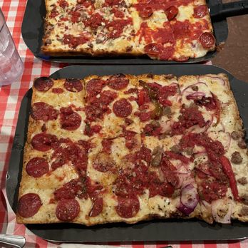Buddy's Pizza - Got two pizzas and got half Signatures on each. Great way to try four different creations. - Pizza Near Me - Detroit, Michigan