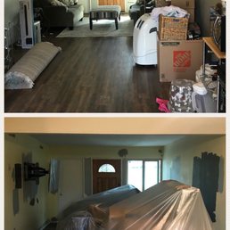 Living room! They moved and covered everything :)
