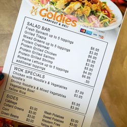 Goldies Seafood Carryout - Back of Lunch Menu