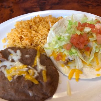 Salsa Restaurant - Shrimp, taco, refried beans, and rice. - Mexican Near Me - Poughkeepsie, New York