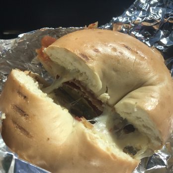 The Cup - Bacon, egg and cheese on a plain bagel. hot n fresh ! - Coffee & Tea Near Me - Oceanside, California The Cup - Bacon, egg and cheese on a plain bagel. hot n fresh ! - Coffee & Tea Near Me - Oceanside, California