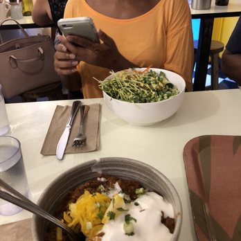Le Botaniste - Spicy chili bowl and botanical salad - Wine Bars Near Me - New York, New York