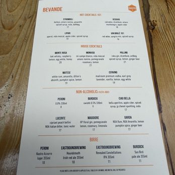 Gusto 101 - Drinks - Italian Near Me - Toronto, Ontario