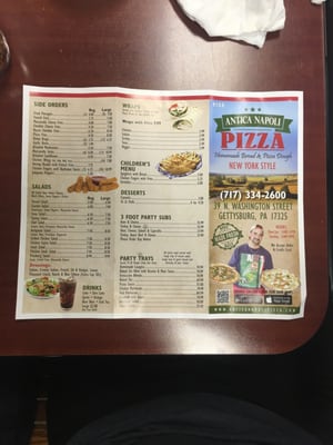 Menu photo 2 Antica Napoli Pizza Gettysburg, PA Menu photo 2 Antica Napoli Pizza Gettysburg, PA