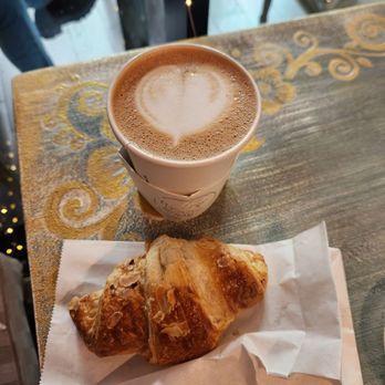 Wonder Room Coffee - Mocha latte/ almond croissant - Coffee & Tea Near Me - Brooklyn, New York