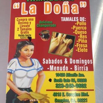 Tamaleria La Dona - Just picked up my coupon! Buy 1 dozen tamales & get 2 free! ($1.10ea) exp 12/31/14 - Mexican Near Me - South Gate, California Tamaleria La Dona - Just picked up my coupon! Buy 1 dozen tamales & get 2 free! ($1.10ea) exp 12/31/14 - Mexican Near Me - South Gate, California