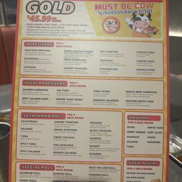 Only Gold menu from Friday to sunday