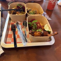 Chicken Lolypop, Tandoori Chicken Tikka (APP), & Gunpowder Baby Potatoes (APP) Chicken Lolypop, Tandoori Chicken Tikka (APP), & Gunpowder Baby Potatoes (APP)