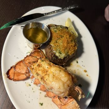 Chophouse at Nocatee - Smoke Bluecheese Crusted 10oz Filet with Lobster Tail. - Steakhouses Near Me - Ponte Vedra Beach, Florida Chophouse at Nocatee - Smoke Bluecheese Crusted 10oz Filet with Lobster Tail. - Steakhouses Near Me - Ponte Vedra Beach, Florida