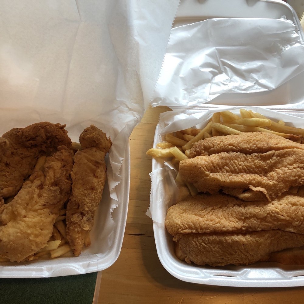Chicken strips and Catfish Fillet meal. Chicken strips and Catfish Fillet meal.