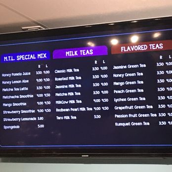 Milk Tea Lab - Menu 12.29.18 - Coffee & Tea Near Me - Pleasant Hill, California