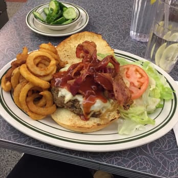 Jackson Hole - Turkey burger western style with curly fries and those delicious - Burgers Near Me - East Elmhurst, New York