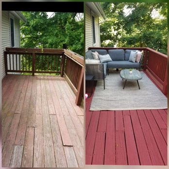 Anderson Painting Co. - After is on the right, pictures tell the entire story. Really happy with the work. - Painters Near Me Anderson Painting Co. - After is on the right, pictures tell the entire story. Really happy with the work. - Painters Near Me