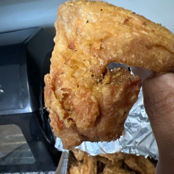 Firehouse Hot Dogs - The wife's hair wrapped around the drum of the wing!!! - Hot Dogs Near Me - Midlothian, Illinois