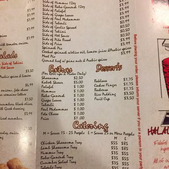 Falafel Place - Menu - 7/20/17 - Falafel Near Me - Somerville, Massachusetts