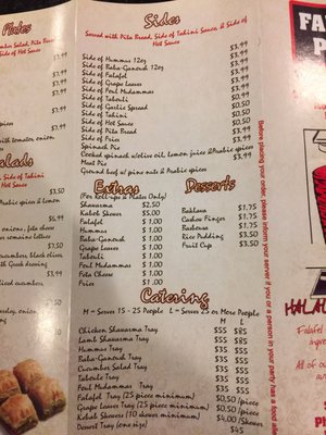 Menu photo 3 Falafel Place Somerville, MA